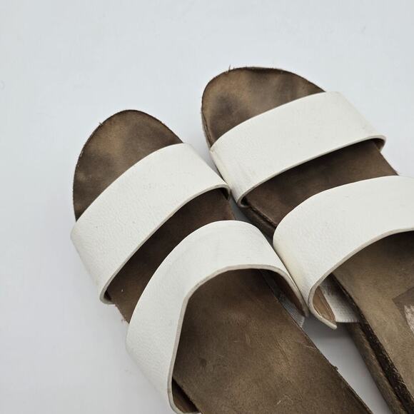 Brash Sandals Womens 8 White Slip On Leather Espadrilles Platform Shoes Twin - Picture 6 of 12